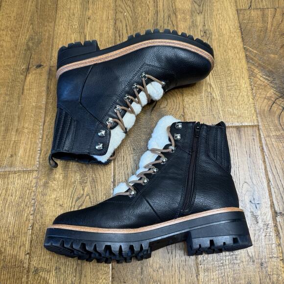 INDIGO RD. Iririe Faux-Fur Hiker Sherpa Booties Women’s Size 7 Boots Combat - Picture 5 of 7